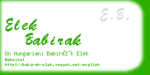 elek babirak business card